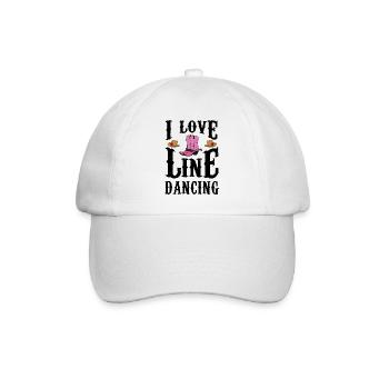 I Love Line Dancing Line Dance Country Musik - Baseballkappe - Weiß/Weiß - Vorne