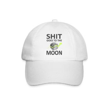 Shit goes to the Moon-Version 2-Satire 2022 - Baseballkappe - Weiß/Weiß - Vorne