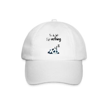 The list of things to do: nothing. Sleeping panda - Baseball Cap - white/white - Front