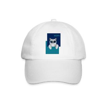 Katze Nope - Baseballkappe - Weiß/Weiß - Vorne