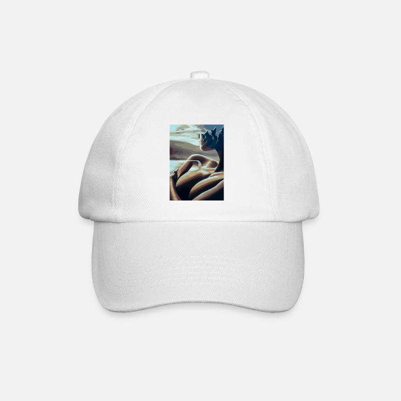 Surrealistische Malerei - Baseballkappe - Weiß/Weiß