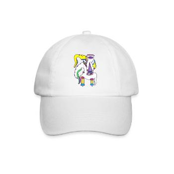 Einhorn Gockel - Baseballkappe - Weiß/Weiß - Vorne