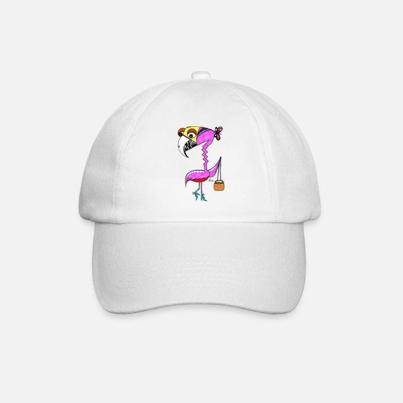 Flamingo - Baseballkappe - Weiß/Weiß