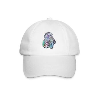 Buntes Zebra in Aquarell - Baseballkappe - Weiß/Weiß - Vorne