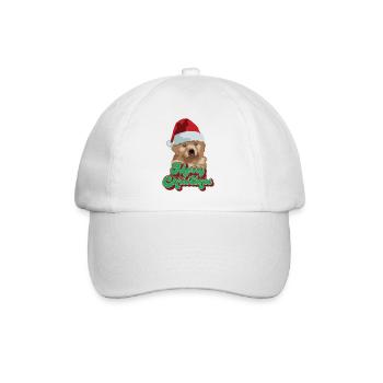 Cadeau de Noël Mignon Drôle de chien Chapeau de Père Noël Joyeux Noël - Casquette classique - blanc/blanc - Devant