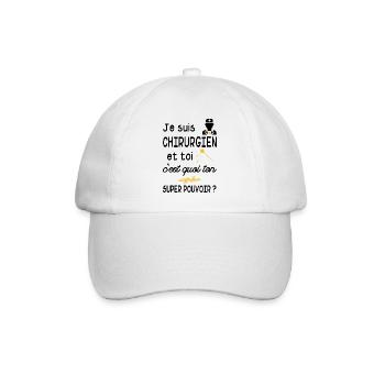 je suis chirurgien / super chirurgien - Casquette classique - blanc/blanc - Devant