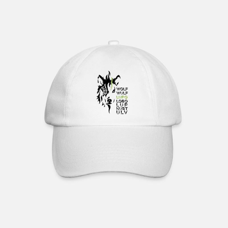 GOWILD Wolf - design allover - noir-vert - Casquette classique - blanc/blanc