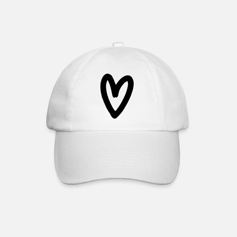 Herz - Baseballkappe - Weiß/Weiß