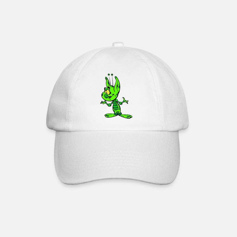 Marsi das grüne Marsmännchen - Baseballkappe - Weiß/Weiß