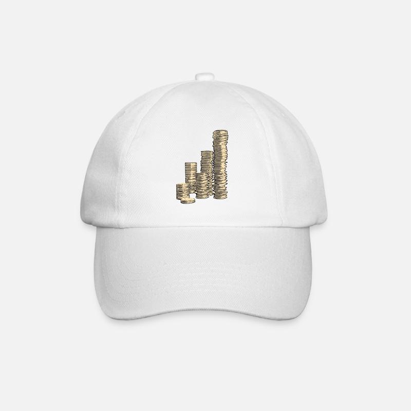 Pile de pièces - Illustration numérique - Casquette classique - blanc/blanc