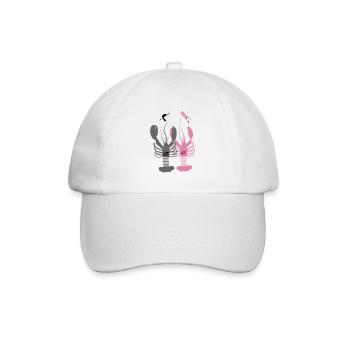 Bretagne - Homards gris et rose - Casquette classique - blanc/blanc - Devant