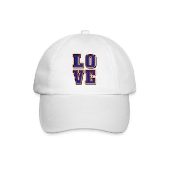 Love Blue-Liebe. Amore - Valentinstag - Baseballkappe - Weiß/Weiß - Vorne