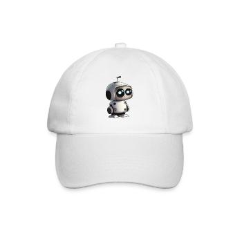 Cute robot cartoon pixar style - Baseball Cap - white/white - Front