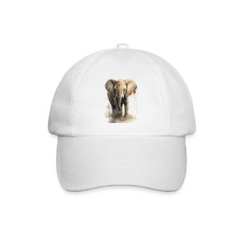 Süßer Kleiner Elefant Aquarell - Baseballkappe - Weiß/Weiß - Vorne