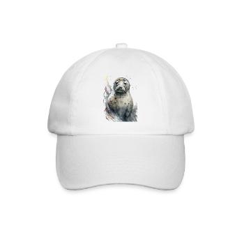 Sceau doux mignon réaliste aquarelle - Casquette classique - blanc/blanc - Devant