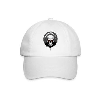Crâne aux yeux orange - Casquette classique - blanc/blanc - Devant