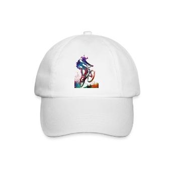 BMX cycling #cycling #sport #bike - Baseball Cap - white/white - Front
