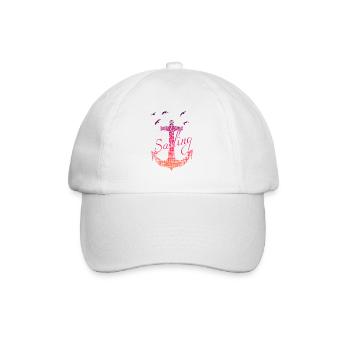 sailing segeln Geschenk für Segler - Baseballkappe - Weiß/Weiß - Vorne