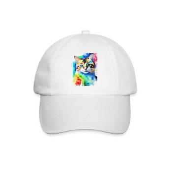 Cat Watercolor Sweet design - Baseballkappe - Weiß/Weiß - Vorne