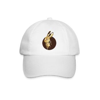 gold-colored rabbit head in high-gloss look - Baseball Cap - white/white - Front