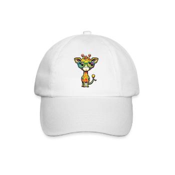 Kawaii mignonne girafe colorée heureuse avec des lunettes de soleil - Casquette classique - blanc/blanc - Devant