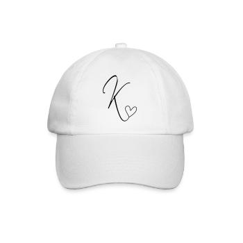 Letter K Letter-K Calligraphy - Baseball Cap - white/white - Front