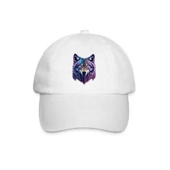 wolf splash - Baseball Cap - white/white - Front