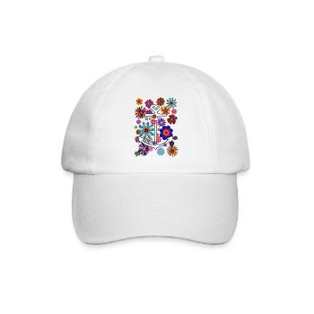 Tropical Look Anker Blumen und Blüten - Baseballkappe - Weiß/Weiß - Vorne