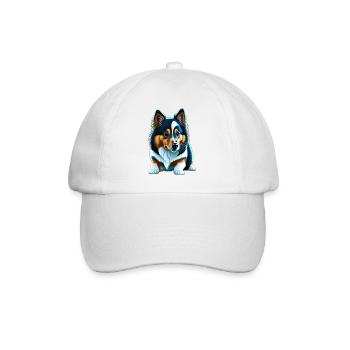 Couché Shetland Sheepdog Corgi Chiot - Casquette classique - blanc/blanc - Devant