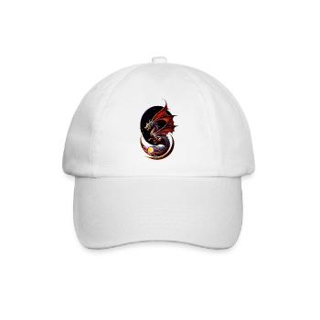 Nacht-Drache - Baseballkappe - Weiß/Weiß - Vorne
