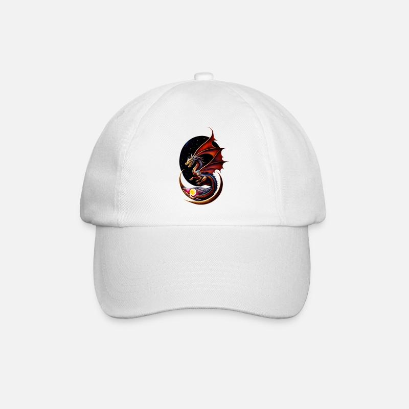 Nacht-Drache - Baseballkappe - Weiß/Weiß