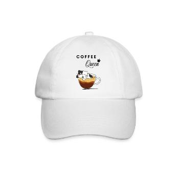 "Coffee Queen" - Baseballkappe - Weiß/Weiß - Vorne
