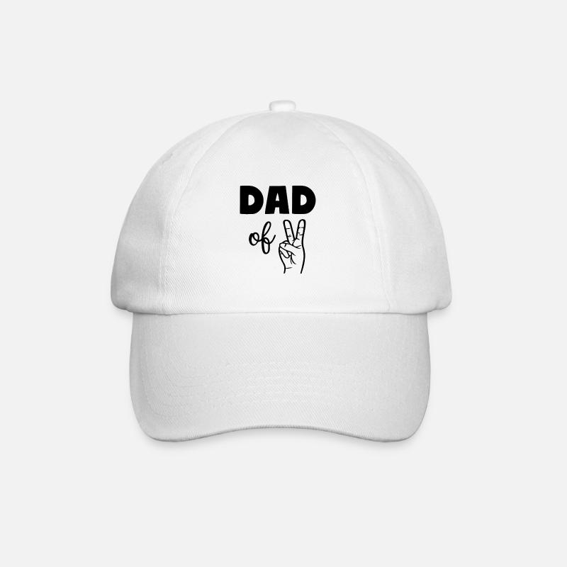Dad of Two 2 Dad - Baseballkappe - Weiß/Weiß
