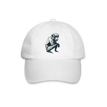 Minimalistischer Affe - Baseballkappe - Weiß/Weiß - Vorne