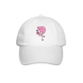 Funny Flamingo Looking At Its Butt - Baseball Cap - white/white - Front