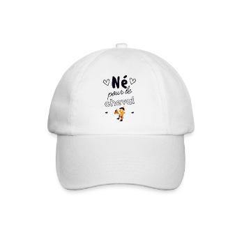 Né pour le cheval - Casquette classique - blanc/blanc - Devant