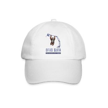 Büro Faultier / Office Sloth (englisch) - Baseballkappe - Weiß/Weiß - Vorne