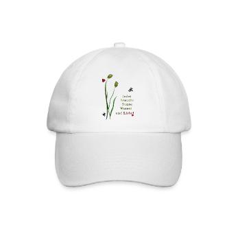 Natur, Liebe, Insekten - Baseballkappe - Weiß/Weiß - Vorne