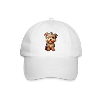 Cute Baby Yorkshire Terrier Dog - Baseball Cap - white/white - Front