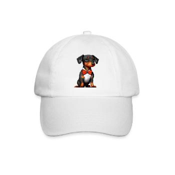 Hund Dachshund Hunde mit Anzug Dackelwelpe - Baseballkappe - Weiß/Weiß - Vorne