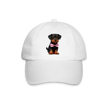 Dog puppy Rottweiler with bow tie dog suit dogs - Baseball Cap - white/white - Front