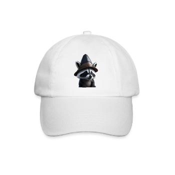 Raton laveur avec chapeau - Casquette classique - blanc/blanc - Devant