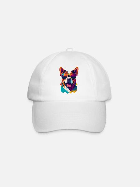 Pawsome Attitude: Retro Dog T-Shirt - Casquette classique - blanc/blanc