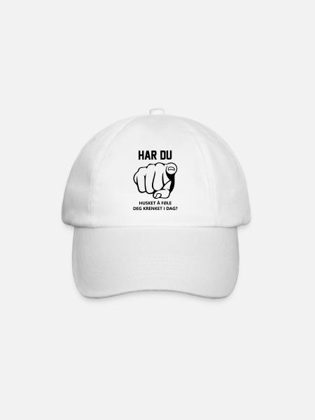 har du husket å føre deg krenket idag? - Baseballcap - hvit/hvit