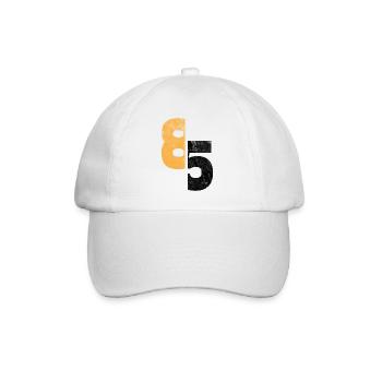 Nummer 85 - Baseballkappe - Weiß/Weiß - Vorne