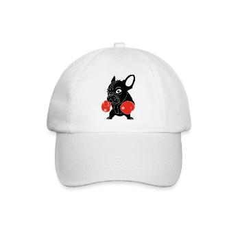 Black dog boxer - Baseball Cap - white/white - Front