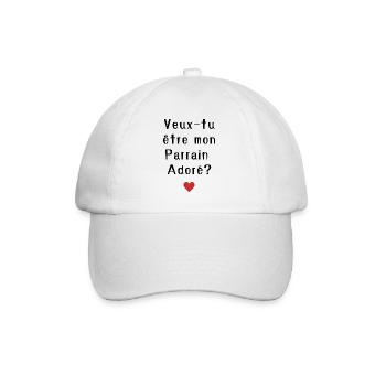 Veux-tu être mon parrain adoré ? - Casquette classique - blanc/blanc - Devant