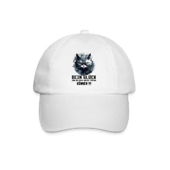 Böse Blicken Katze mit Spruch - Baseballkappe - Weiß/Weiß - Vorne