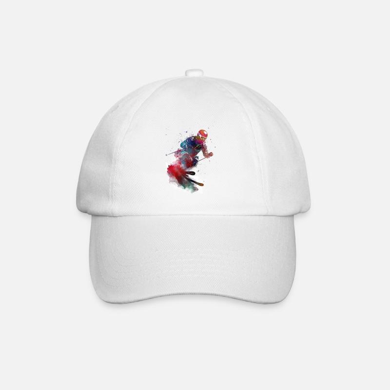 Alpine skiing #ski #skiing #sport - Baseball Cap - white/white