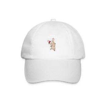 Hase fröhliche Weihnachten Winter Tiere Hasen - Baseballkappe - Weiß/Weiß - Vorne